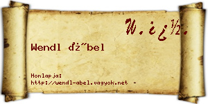 Wendl Ábel névjegykártya
